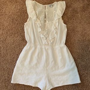 White ruffle romper